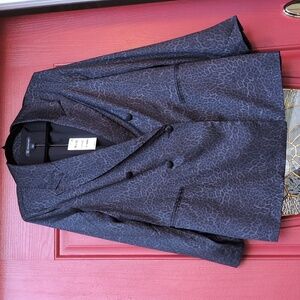 NWT - Macy's INC Black & Gray Animal Print Patterned Blazer